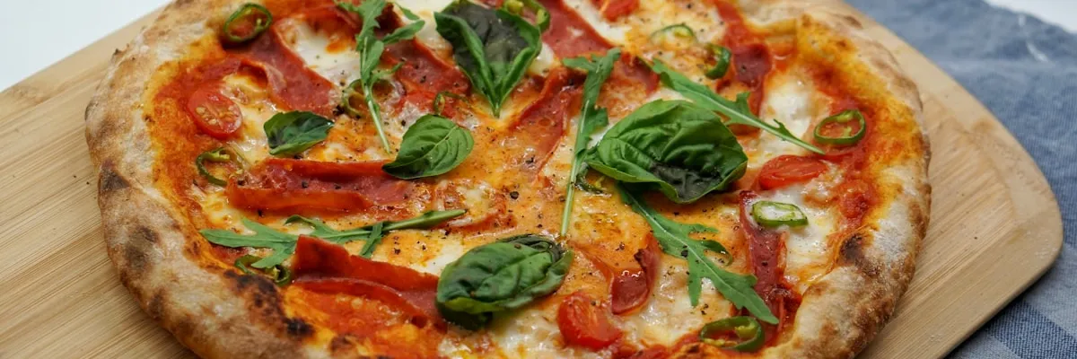 Pizza Margherita from wood-fired oven