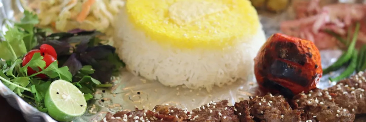 Chelow kebab with saffron rice